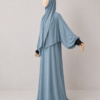 Aqua Blue Prayer Jilbab – With Cuffs