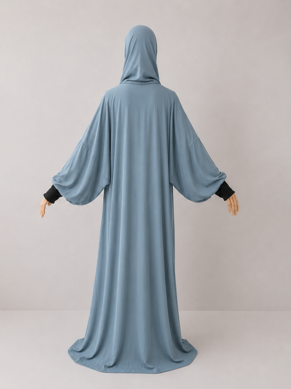 Aqua Blue Prayer Jilbab – With Cuffs