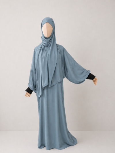 Aqua Bluewith cuffs Aqua Blue Prayer Jilbab – With Cuffs