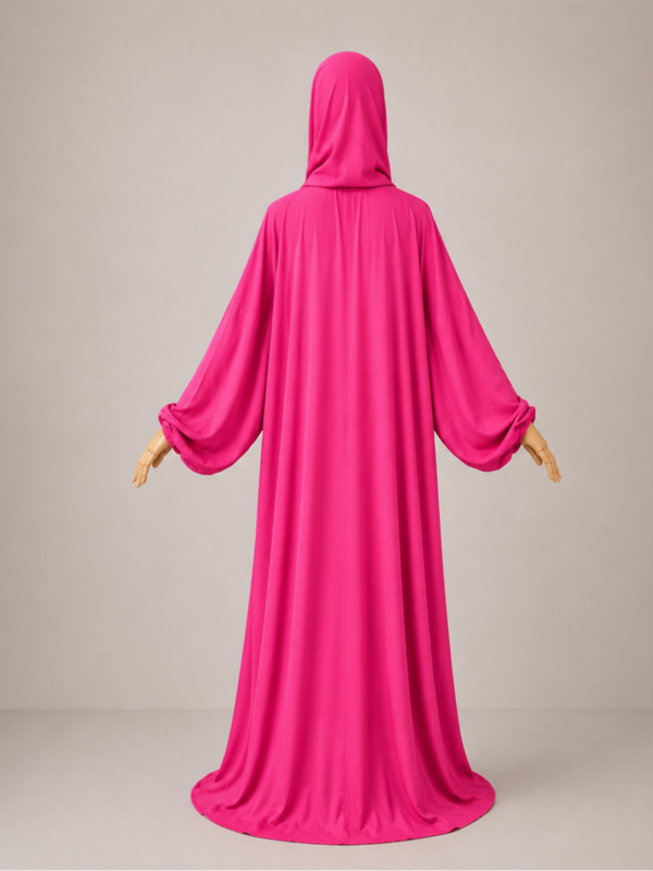 Candy Pink without cuffs Candy Pink Prayer Jilbab – Without Cuffs