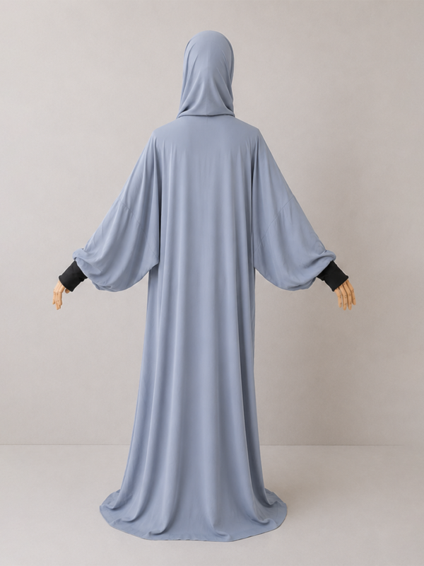 Cloudy Gray Prayer Jilbab – With Cuffs