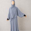 Cloudy Gray Prayer Jilbab – With Cuffs