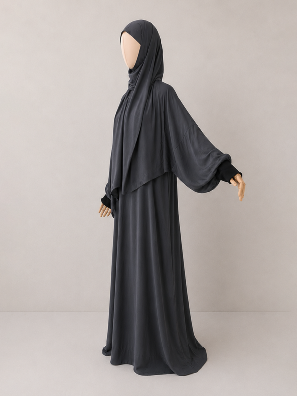Gray Prayer Jilbab – With Cuffs