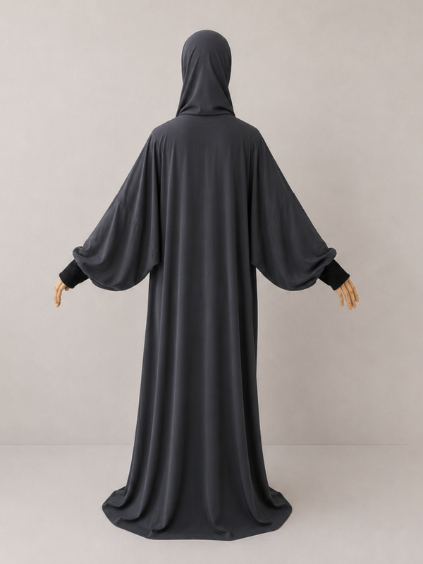 Gray Prayer Jilbab – With Cuffs