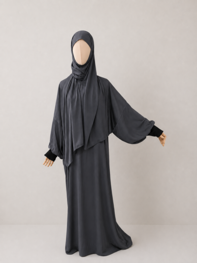 Gray Prayer Jilbab – With Cuffs