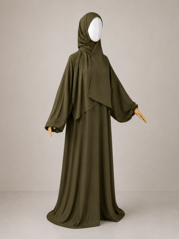 Henna pose 3 without cuffs Henna Prayer Jilbab – Without Cuffs