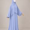 Light Blue pose 3 without cuffs Light Blue Prayer Jilbab – Without Cuffs