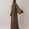 Light Brown pose 2with cuffs Light Brown Prayer Jilbab – With Cuffs