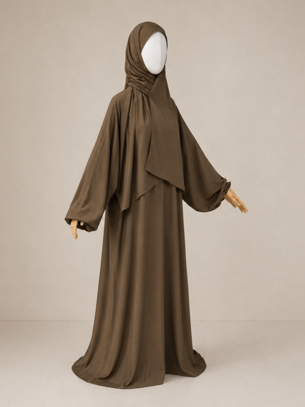 Light Brown Prayer Jilbab – Without Cuffs