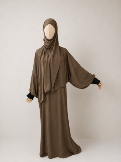 Light Brown Prayer Jilbab – With Cuffs