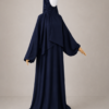 Navy Blue pose 3 without cuffs Navy Prayer Jilbab – Without Cuffs