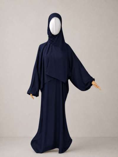 Navy Prayer Jilbab – Without Cuffs