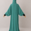 Turqoise pose 3with cuffs Turquoise Prayer Jilbab – With Cuffs