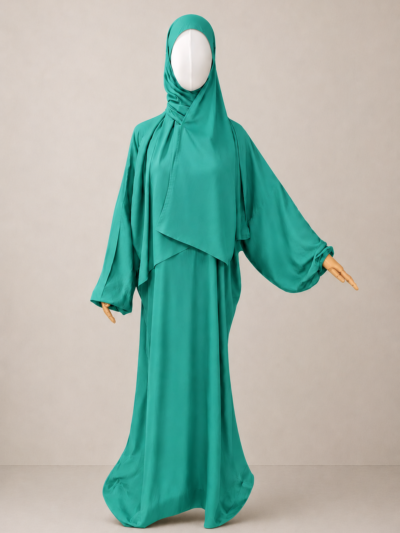 Turquoise Prayer Jilbab – Without Cuffs