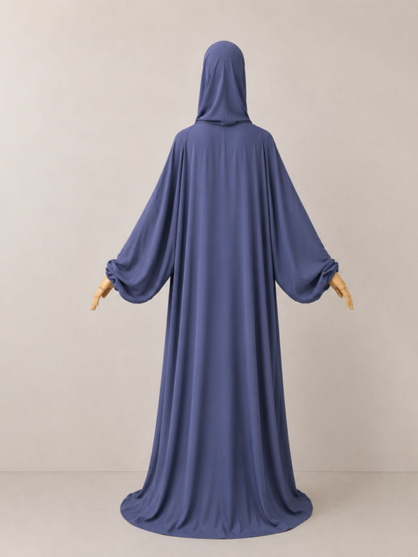 Violet Blue Prayer Jilbab – Without Cuffs