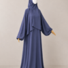 Violet Blue Prayer Jilbab – Without Cuffs
