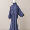 Violet Blue Prayer Jilbab – Without Cuffs