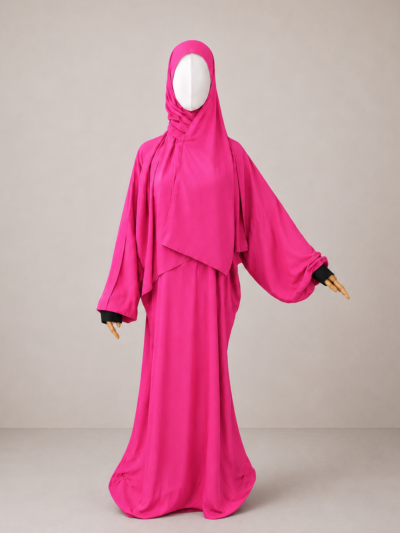 candy-pinkwith cuffs Candy Pink Prayer Jilbab – With Cuffs